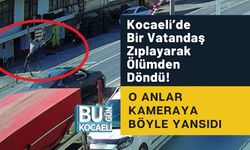 Kocaeli’de Bir Vatandaş Zıplayarak Ölümden Döndü! O Anlar Kameraya Böyle Yansıdı