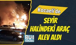 Kocaeli’de Seyir Halindeki Araç Alev Aldı
