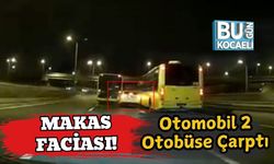 Makas Faciası! Otomobil 2 Otobüse Çarptı