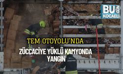 TEM Otoyolu’nda Züccaciye Yüklü Kamyonda Yangın