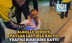 Alkollü Sürücü Patlak Lastikle Kaçtı! Trafiği Birbirine Kattı