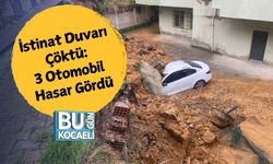 İstinat Duvarı Çöktü: 3 Otomobil Hasar Gördü