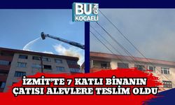 İzmit’te 7 Katlı Binanın Çatısı Alevlere Teslim Oldu