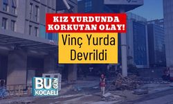 Kız Yurdunda Korkutan Olay! Vinç Yurda Devrildi