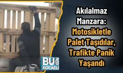 Motosiklet Üzerinde Palet Taşıma Tehlikesi Kamerada!