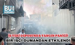 İş Yeri Deposunda Yangın Paniği! Bir İşçi Dumandan Etkilendi