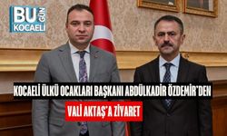 Kocaeli Ülkü Ocakları Başkanı Abdülkadir Özdemir’den Vali Aktaş’a Ziyaret