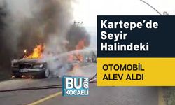 Kartepe’de Seyir Halindeki Otomobil Alev Aldı