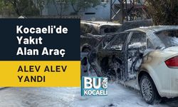 Kocaeli'de Yakıt Alan Araç Alev Alev Yandı