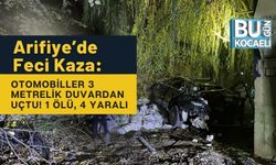 Arifiye’de Feci Kaza: Otomobiller 3 Metrelik Duvardan Uçtu! 1 Ölü, 4 Yaralı