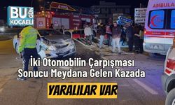 İki Otomobilin Çarpışması Sonucu Meydana Gelen Kazada Yaralılar Var