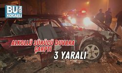 Alkollü Sürücü Duvara Çarptı: 3 Yaralı