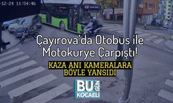 Çayırova’da Otobüs ile Motokurye Çarpıştı! Kaza Anı Kameralara Böyle Yansıdı