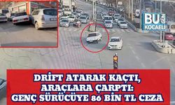 Drift Atarak Kaçtı, Araçlara Çarptı: Genç Sürücüye 86 Bin TL Ceza