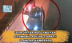 ’Dur’ İhtarına Uymayan Otomobil Polise Çarptı! O Anlar Kamerada
