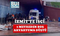 İzmit'te İşçi 3 Metreden Boş Akvaryuma Düştü