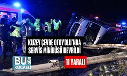 Kuzey Çevre Otoyolu’nda Servis Minibüsü Devrildi: 11 Yaralı