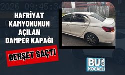 Hafriyat Kamyonunun Açılan Damper Kapağı Dehşet Saçtı