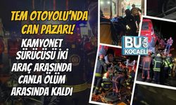 TEM Otoyolu’nda Can Pazarı! Kamyonet Sürücüsü İki Araç Arasında Canla Ölüm Arasında Kaldı