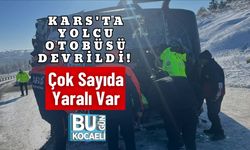 Kars'ta Yolcu Otobüsü Devrildi! Çok Sayıda Yaralı Var