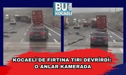 Kocaeli'de Fırtına Tırı Devrirdi: O Anlar Kamerada