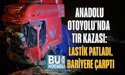 Anadolu Otoyolu'nda Tır Kazası: Lastik Patladı, Bariyere Çarptı