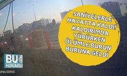 Saniyelerle Hayatta Kaldı! Kaldırımda Yürürken Ölümle Burun Buruna Geldi