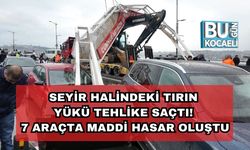 Seyir Halindeki Tırın Yükü Tehlike Saçtı! 7 Araçta Maddi Hasar Oluştu