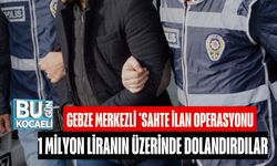 GEBZE MERKEZLİ 'SAHTE İLAN OPERASYONU: 1 MİLYON LİRANIN ÜZERİNDE DOLANDIRDILAR