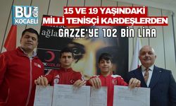 15 VE 19 YAŞINDAKİ MİLLİ TENİSÇİ KARDEŞLERDEN, GAZZE’YE 102 BİN LİRA