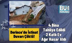 Derince’de İstinat Duvarı Çöktü: 4 Bina Tahliye Edildi, 2 Katlı Ev Ağır Hasar Aldı