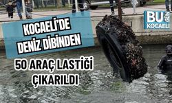 KOCAELİ’DE DENİZ DİBİNDEN 50 ARAÇ LASTİĞİ ÇIKARILDI