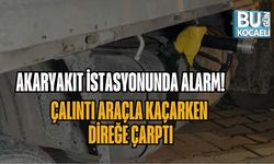 AKARYAKIT İSTASYONUNDA ALARM! ÇALINTI ARAÇLA KAÇARKEN DİREĞE ÇARPTI