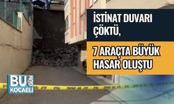 İstinat Duvarı Çöktü, 7 Araçta Büyük Hasar Oluştu