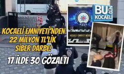 KOCAELİ EMNİYETİ’NDEN 22 MİLYON TL’LİK SİBER DARBE! 17 İLDE 30 GÖZALTI