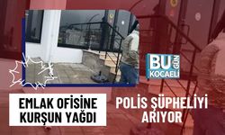 EMLAK OFİSİNE KURŞUN YAĞDI: POLİS ŞÜPHELİYİ ARIYOR!
