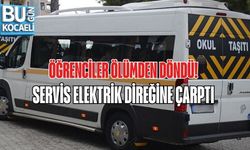 ÖĞRENCİLER ÖLÜMDEN DÖNDÜ! SERVİS ELEKTRİK DİREĞİNE ÇARPTI