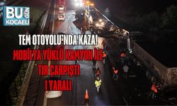 TEM OTOYOLU’NDA KAZA: MOBİLYA YÜKLÜ KAMYON İLE TIR ÇARPIŞTI, 1 YARALI