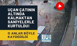 UÇAN ÇATININ ALTINDA KALMAKTAN SANİYELERLE KURTULDU! O ANLAR BÖYLE KAYDEDİLDİ