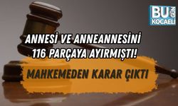 ANNESİ VE ANNEANNESİNİ 116 PARÇAYA AYIRMIŞTI: MAHKEMEDEN KARAR ÇIKTI