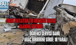FRENİ PATLAYAN TIR ORTALIĞI SAVAŞ ALANINA ÇEVİRDİ! ÖĞRENCİ SERVİSİ DAHİL 7 ARAÇ BİRBİRİNE GİRDİ: 18 YARALI