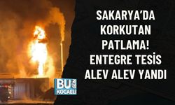 SAKARYA’DA KORKUTAN PATLAMA! ENTEGRE TESİS ALEV ALEV YANDI