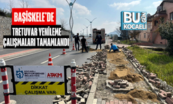 BAŞİSKELE’DE TRETUVAR YENİLEME ÇALIŞMALARI TAMAMLANDI