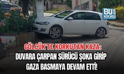GÖLCÜK'TE KORKUTAN KAZA: DUVARA ÇARPAN SÜRÜCÜ ŞOKA GİRİP GAZA BASMAYA DEVAM ETTİ!