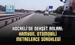 KOCAELİ’DE DEHŞET ANLARI: KAMYON, OTOMOBİLİ METRELERCE SÜRÜKLEDİ