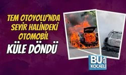 TEM OTOYOLU'NDA SEYİR HALİNDEKİ OTOMOBİL KÜLE DÖNDÜ