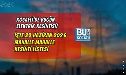 KOCAELİ'DE BUGÜN ELEKTRİK KESİNTİSİ! İŞTE 29 HAZİRAN 2026 MAHALLE MAHALLE KESİNTİ LİSTESİ