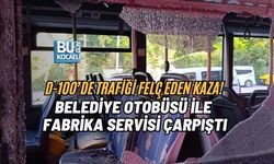 D-100’DE TRAFİĞİ FELÇ EDEN KAZA! BELEDİYE OTOBÜSÜ İLE FABRİKA SERVİSİ ÇARPIŞTI