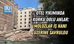 OTEL YIKIMINDA KORKU DOLU ANLAR: MOLOZLAR İŞ HANI ÜZERİNE SAVRULDU