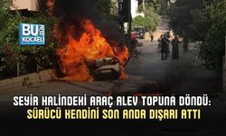 SEYİR HALİNDEKİ ARAÇ ALEV TOPUNA DÖNDÜ: SÜRÜCÜ KENDİNİ SON ANDA DIŞARI ATTI